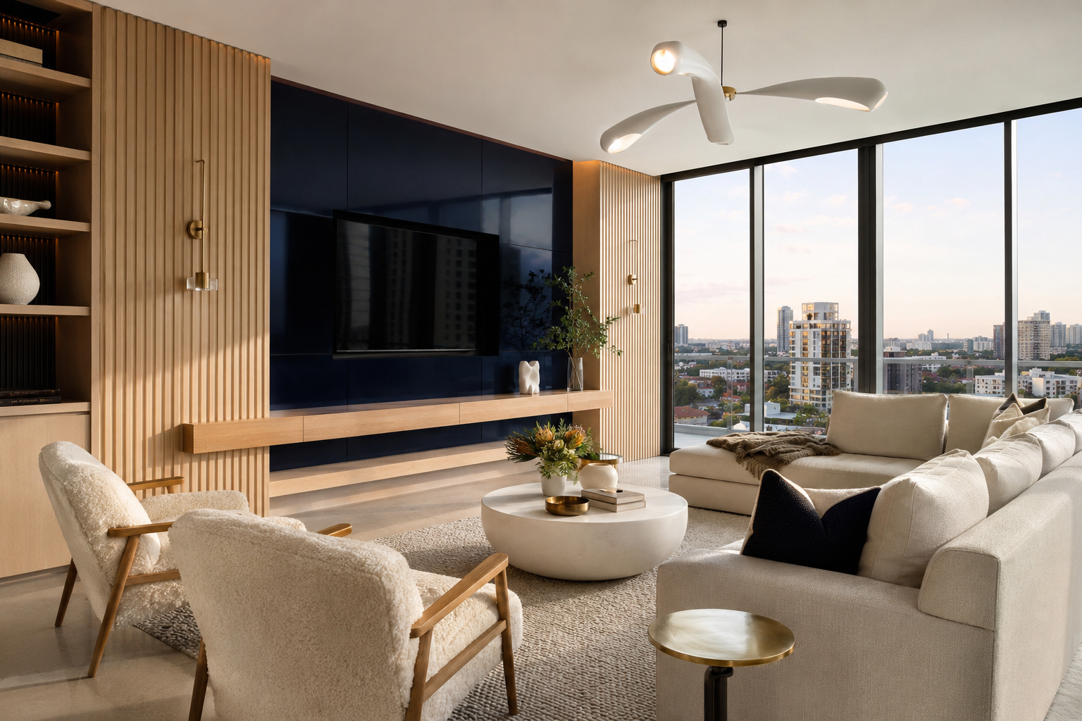 Architectural penthouse interior in Fort Lauderdale